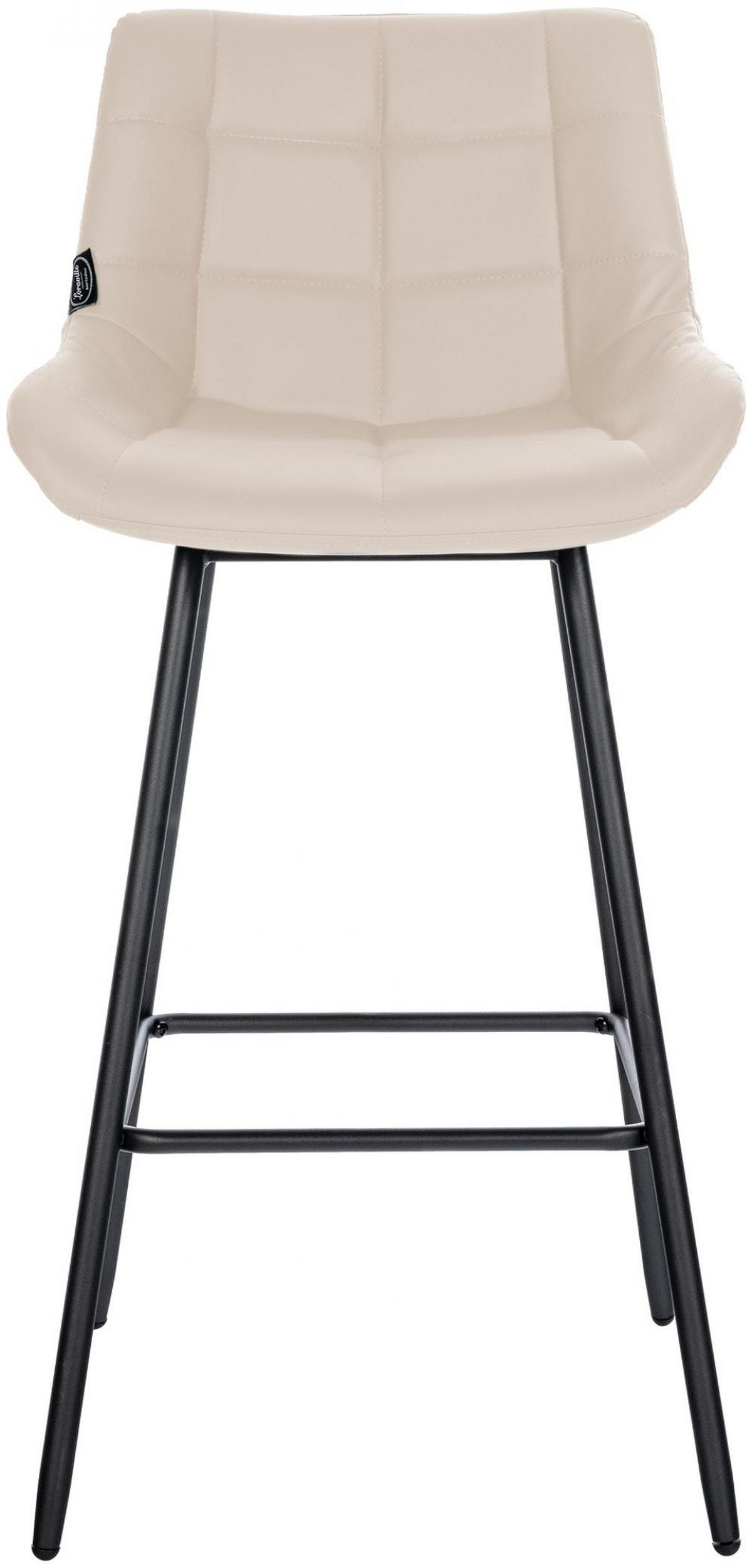 BARHOCKER Lederlook creme - Creme/Schwarz, Textil/Metall (49/104/56cm) - CLP