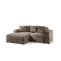 ECKSOFA Megan Xs In Stoff Poso - Mokka, Holzwerkstoff/Textil (240/165cm) - Fun Möbel