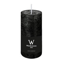 STUMPENKERZE Rustik Marble Style Schwarz 120 x Ø 58 mm, 1 Stück - Schwarz, Paraffin (12cm) - Wiedemann Kerzen