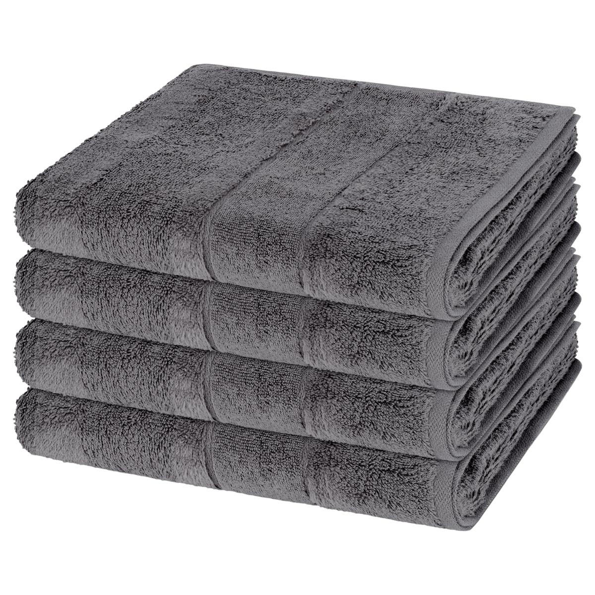 HANDTUCH Noblesse 4er-Set - Dunkelgrau, Textil (50/100cm) - Cawoe