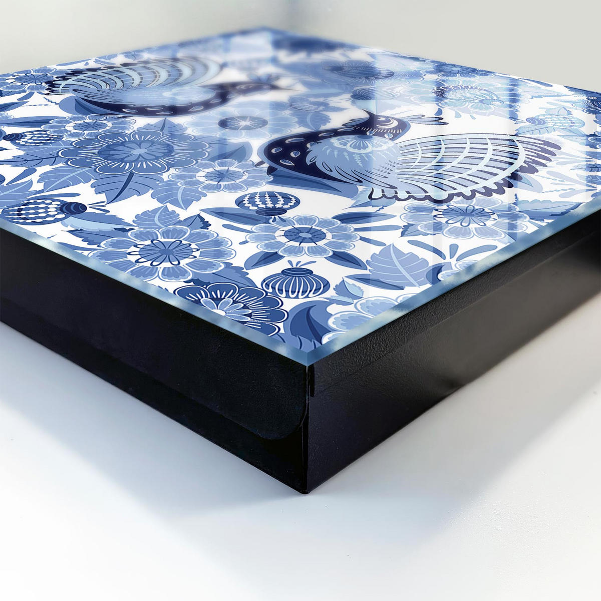 SCHLÜSSELBOX Schwarz 30x30 cm- Türöffnung nach rechts - Volksvögel - Blau, Metall (30/30/5cm) - TULUP