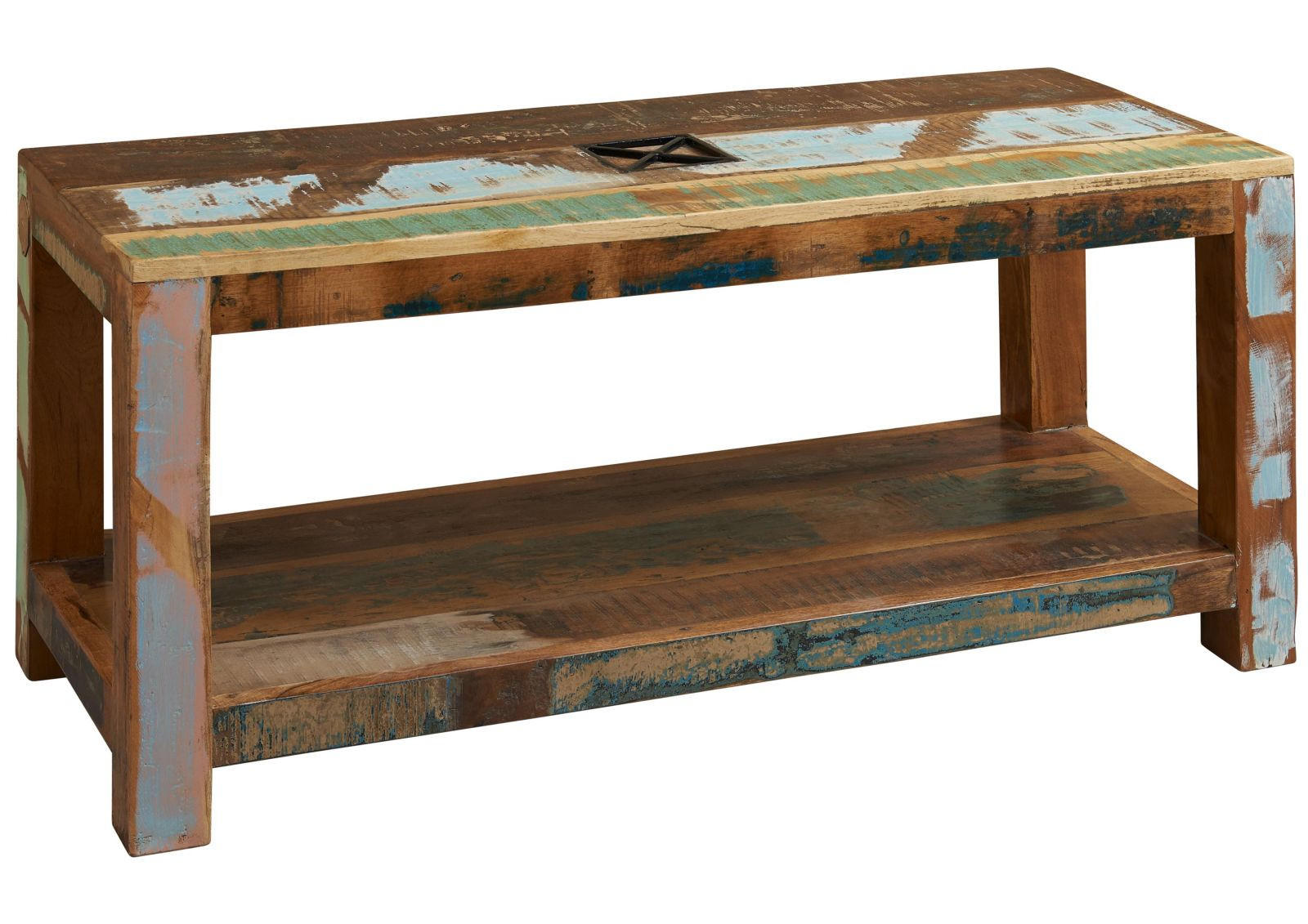 COUCHTISCH Altholz 110x45x50 mehrfarbig lackiert NATURE OF SPIRIT #107 - Multicolor, Holz (110/45/50cm) - Massivmoebel24