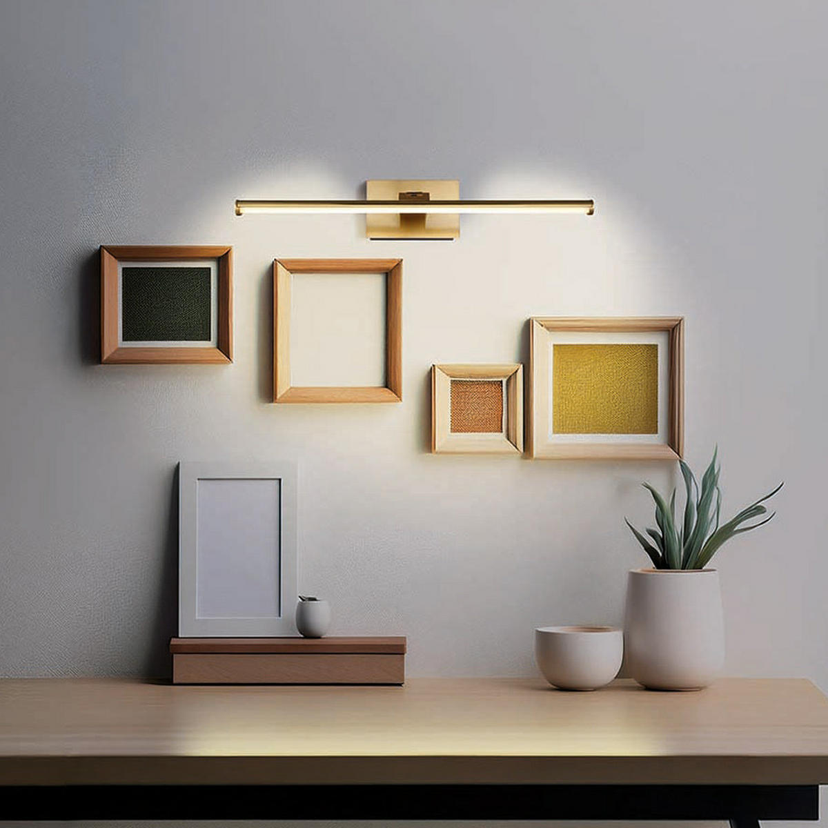 LED WANDLEUCHTE Jamie Messing matt - Messingfarben, Metall (40/7.5/40cm) - Globo Lighting