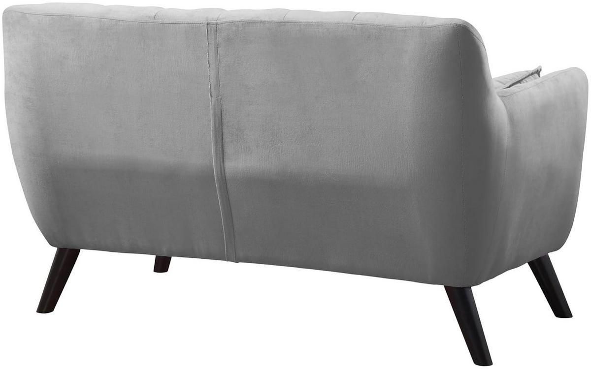 SOFA Janna Samt Silbergrau - Grau, Textil (137/79/76cm) - ATLANTIC home collection