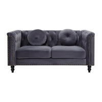 SOFA ohne Schlafmöglichkeit - 2 Personen - Stoff, Samt - Anthrazitgrau - - Anthrazit, Textil (163/79/77cm) - Vente-Unique