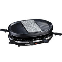 RACLETTE-GERÄT RP80, Schwarz, für 8 Personen, Naturstein - Schwarz, Stein (27.5/10/36cm) - HKoenig