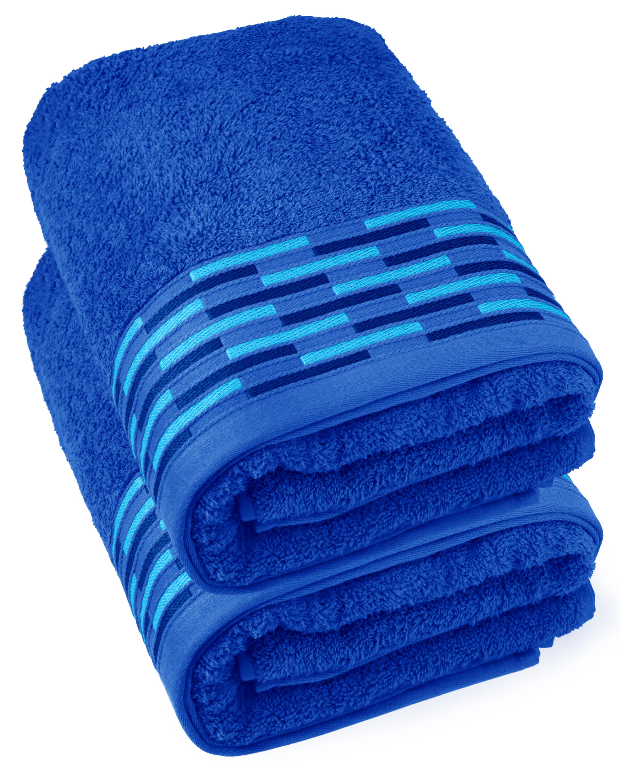 DUSCHTUCH Lugano Königsblau 2er 70x140 cm - Dunkelblau, Textil (70/140cm) - Lashuma