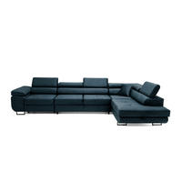 ECKSOFA WILD MAXI Rechts Marine - Dunkelblau, Holz (203/350cm) - Muffo