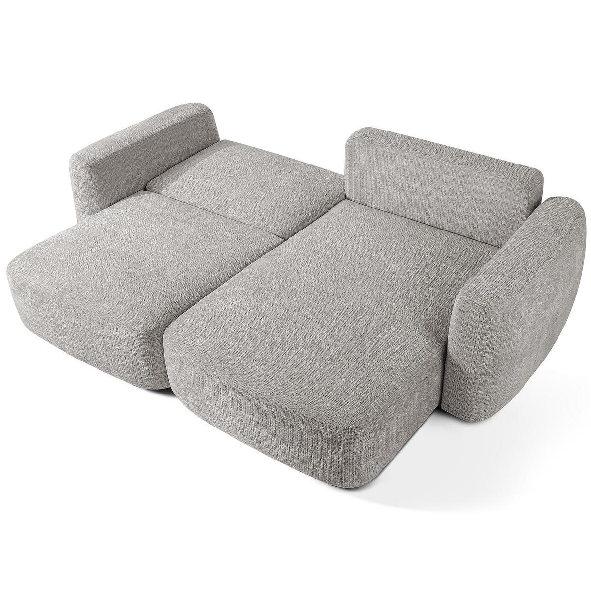 ECKSOFA rechts ELOSA - Hellgrau, Holz/Textil (245/165cm) - KONSIMO®