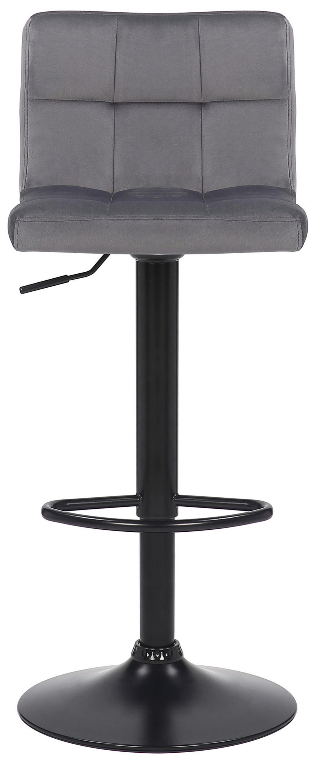 BARHOCKER 2er Set Fenai Samt grau - Schwarz/Grau, Textil/Metall (40/106/40cm) - TPFLiving