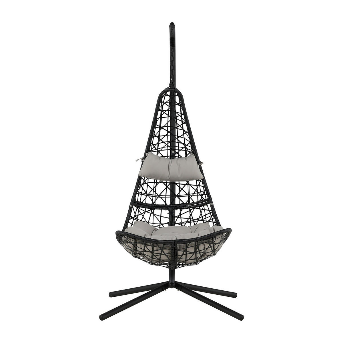 HÄNGESESSEL - Schwarz, Kunststoff (132/205/130cm) - home24