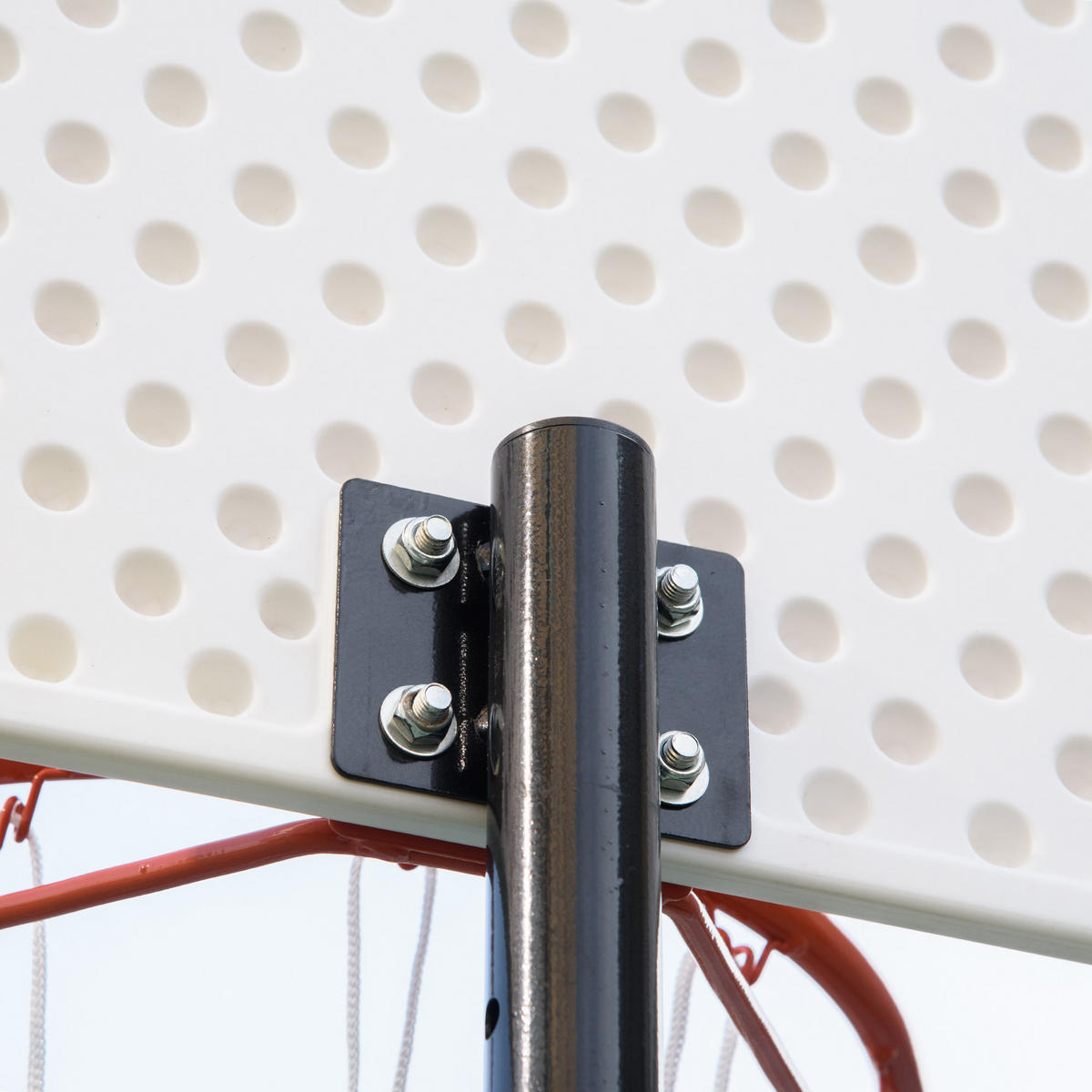 BASKETBALLKORB DE-18514 höhenverstellbar 2,1-2,6 m Schwarz/Weiß/Rot - Schwarz, Metall (76/70cm) - ComfortXL