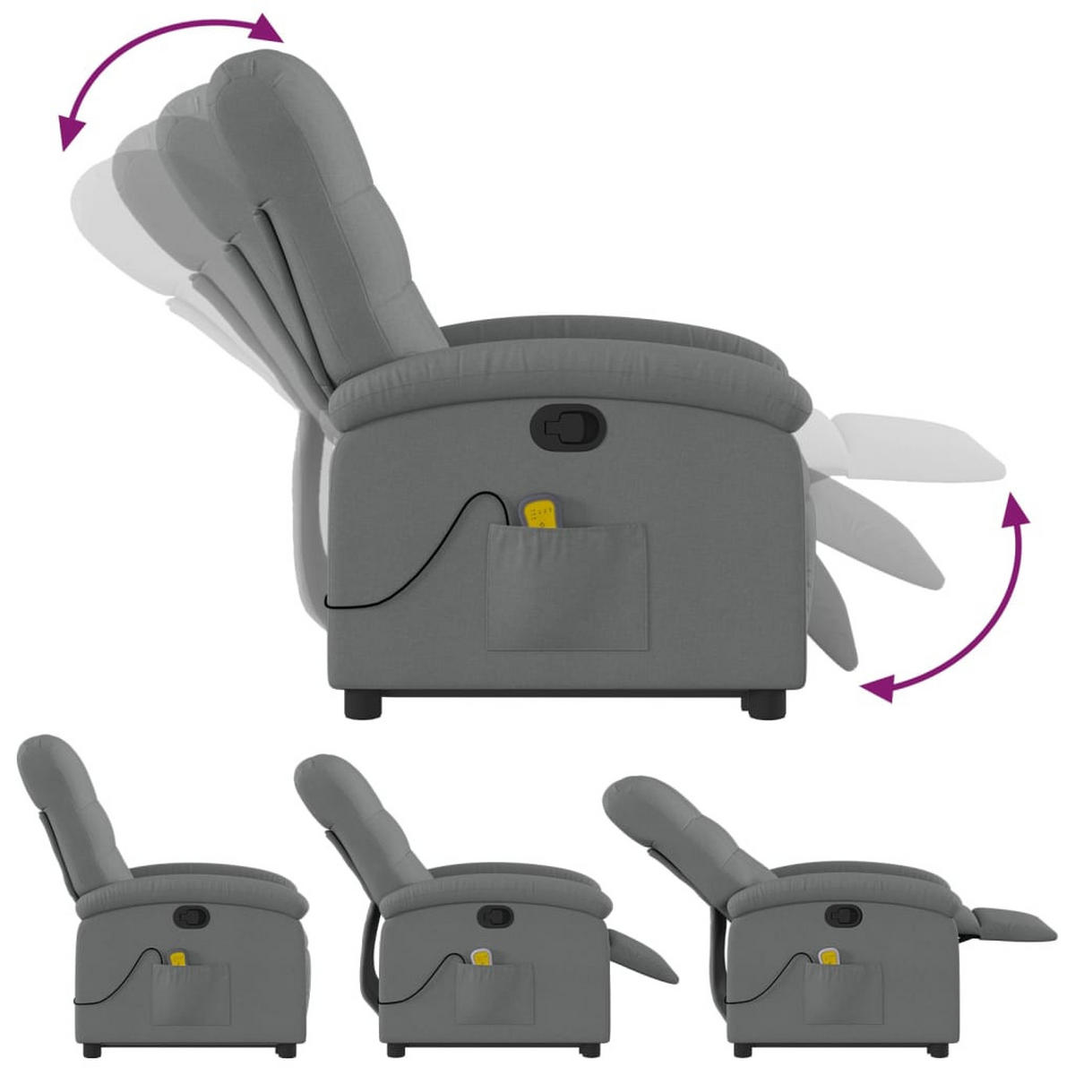 MASSAGESESSEL Luchetti - Grau, Metall (70/101/93cm) - Nettlife