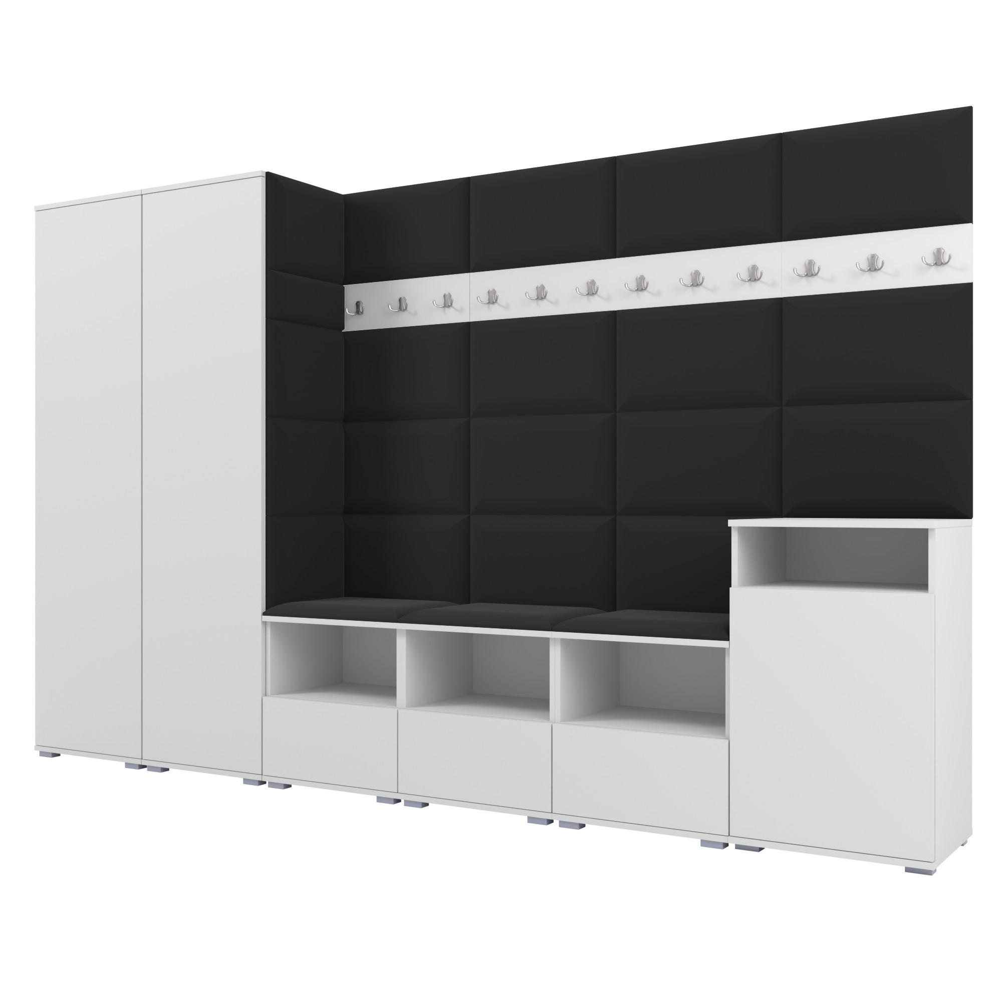 Ravio Garderobe Weiß, Schwarz 300x187x40 cm