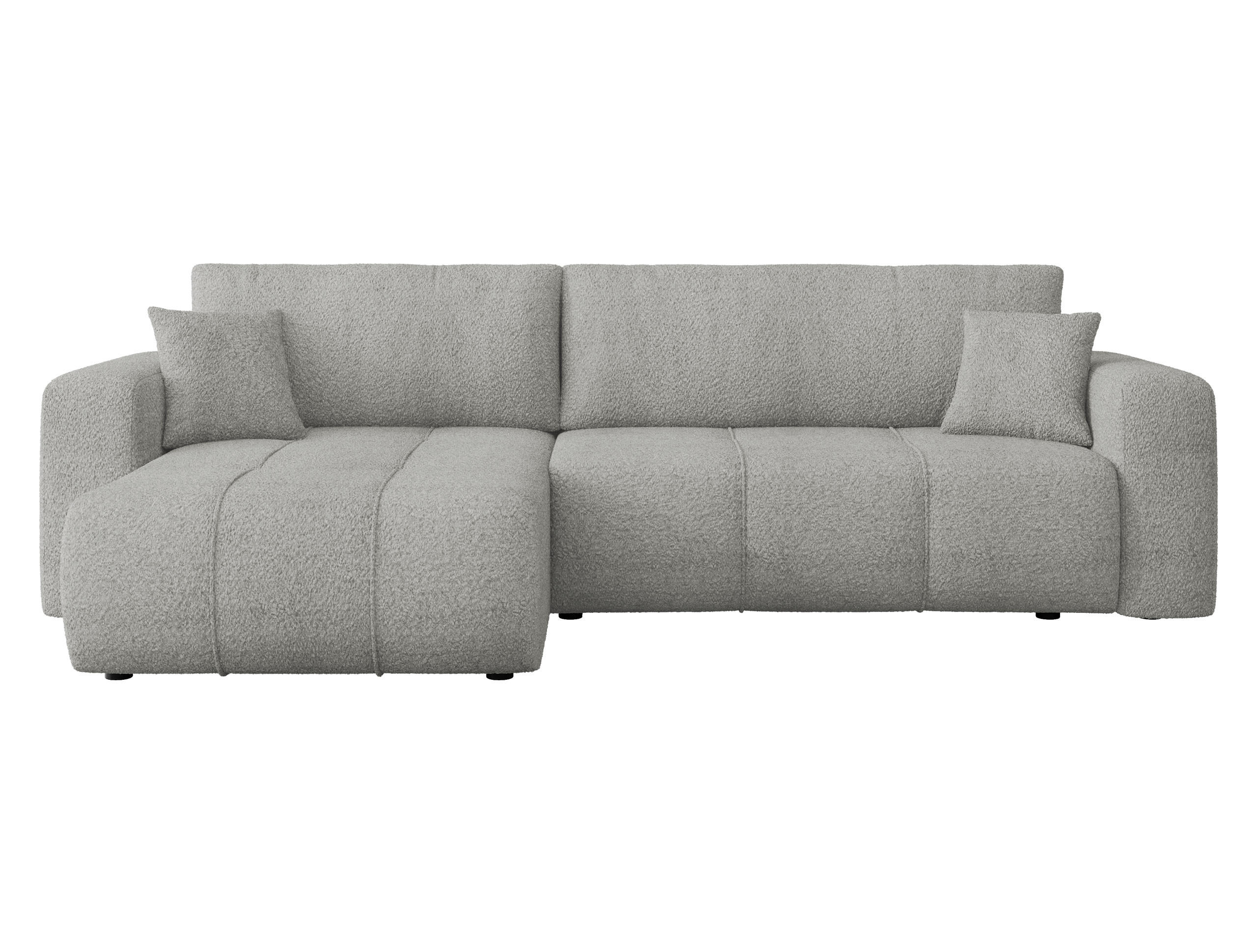 ECKSOFA Furyn Maxi Boucle - Schwarz/Grau, Holzwerkstoff/Kunststoff (274/145cm) - MIRJAN24