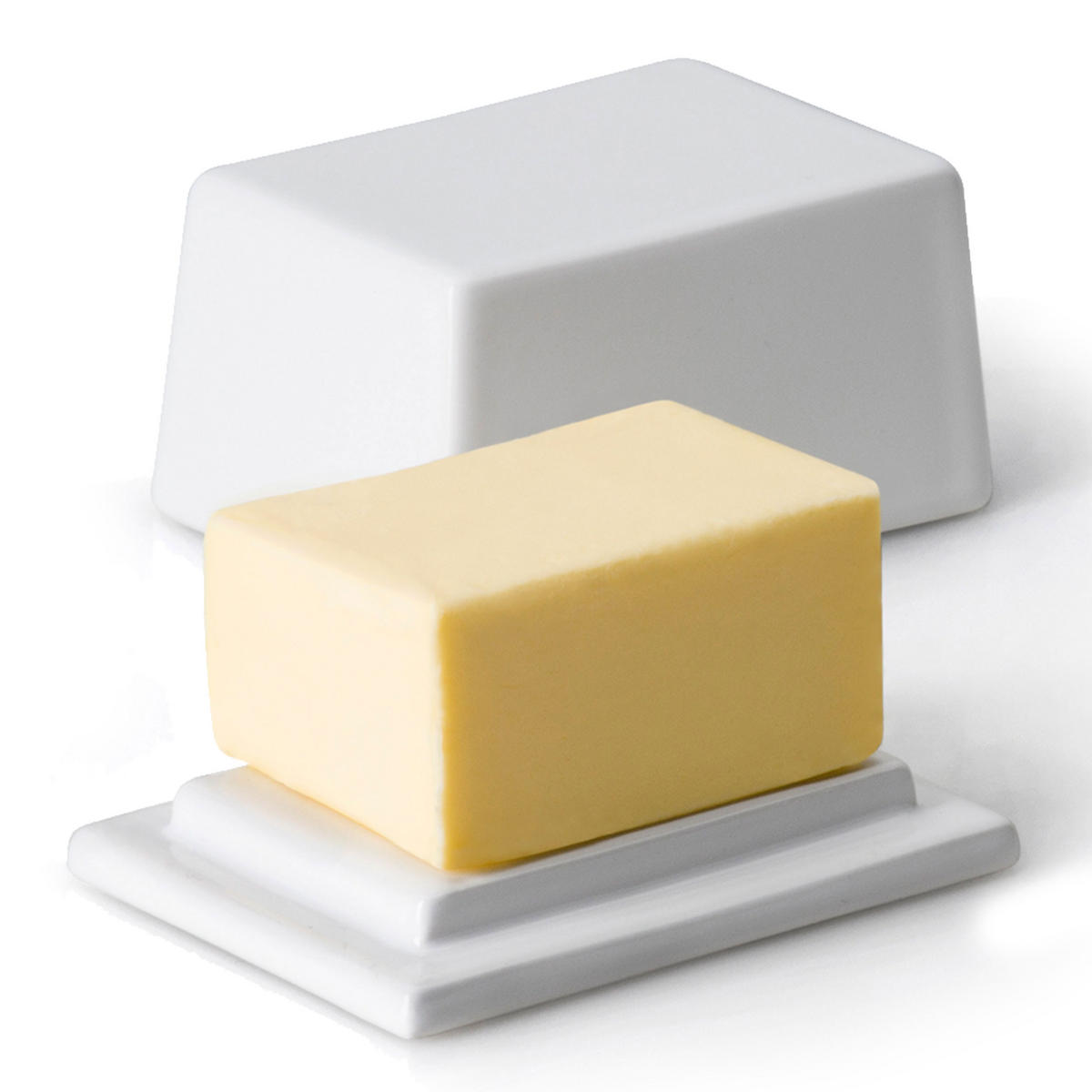 BUTTERDOSE für 125 g Butter, Keramik, Weiß - Weiß, Keramik (7/6/10cm) - Continenta