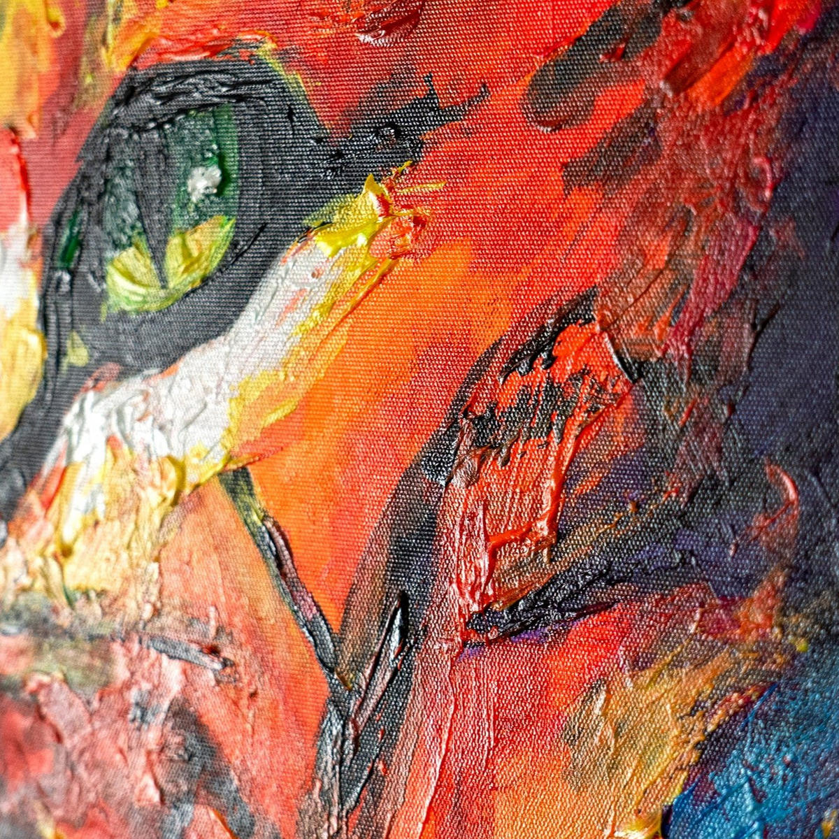 GEMÄLDE Löwenstärke Schattenfugenrahmen Gold 120x80 cm - Goldfarben, Holz (120/80cm) - YS-art gallery