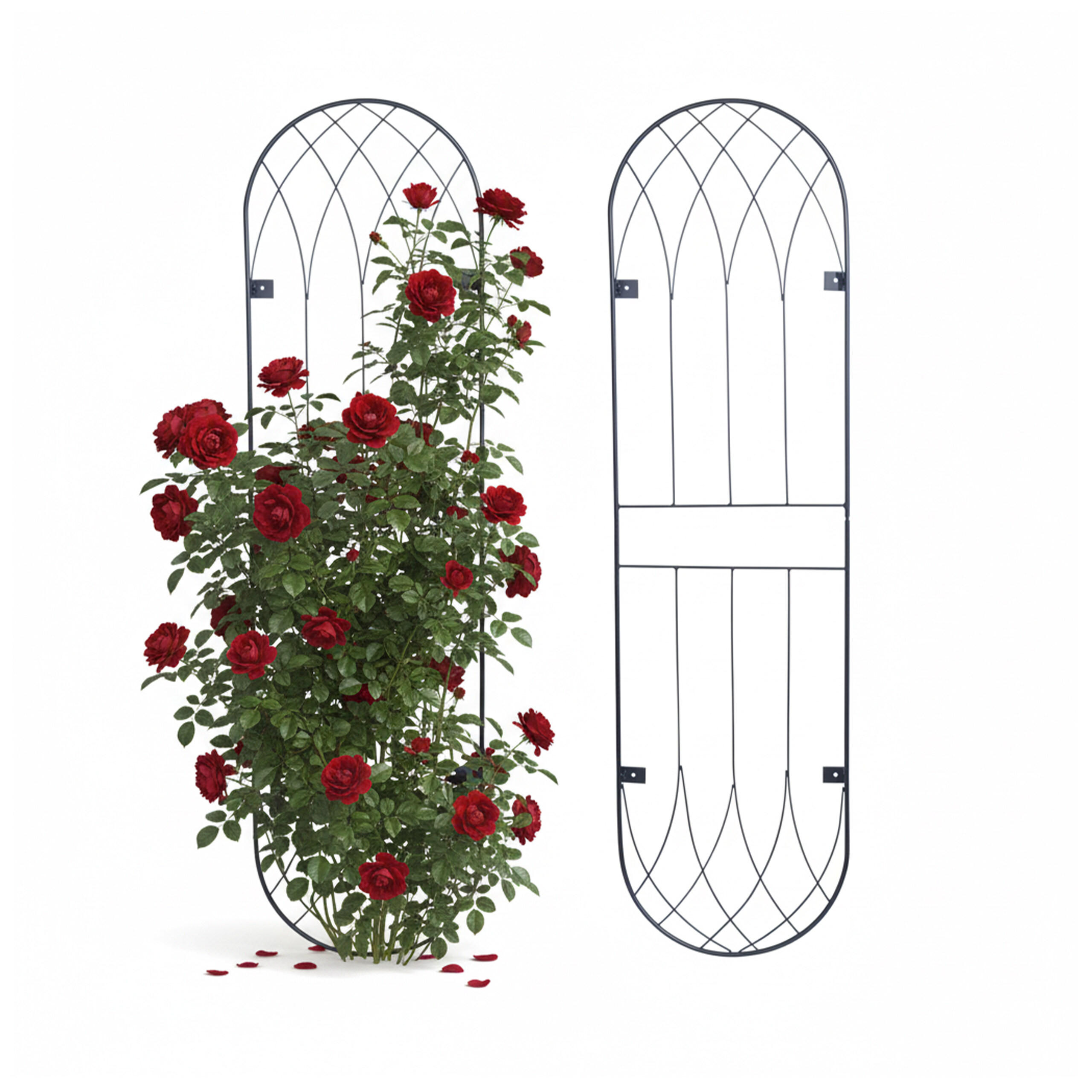 2XMRIEŽKA - čierna, kov (38/140/1cm) - Relaxdays