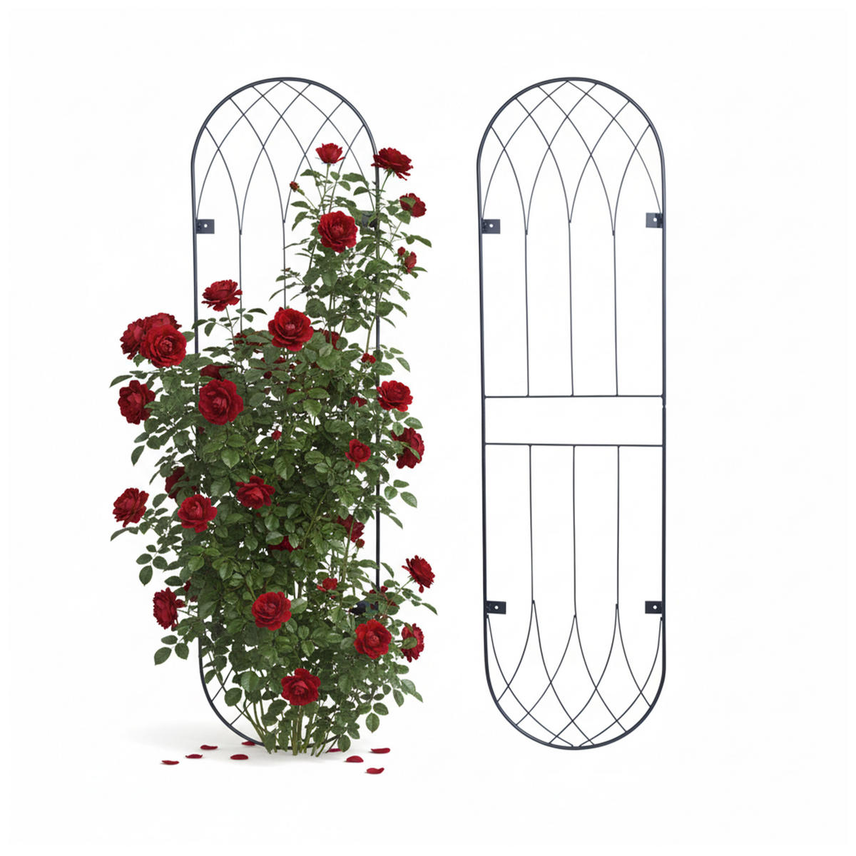 2XMRIEŽKA - čierna, kov (38/140/1cm) - Relaxdays