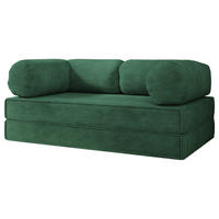 BETTSOFA ALVIO aus Schaumstoff Cordstoff Grün Schlaffunktion - Grün, Textil (170/68/80cm) - MASSENO