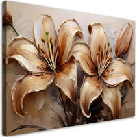 WANDBILD glamour lilien blumen sepia beige - Beige, Textil (60/40cm) - Feeby