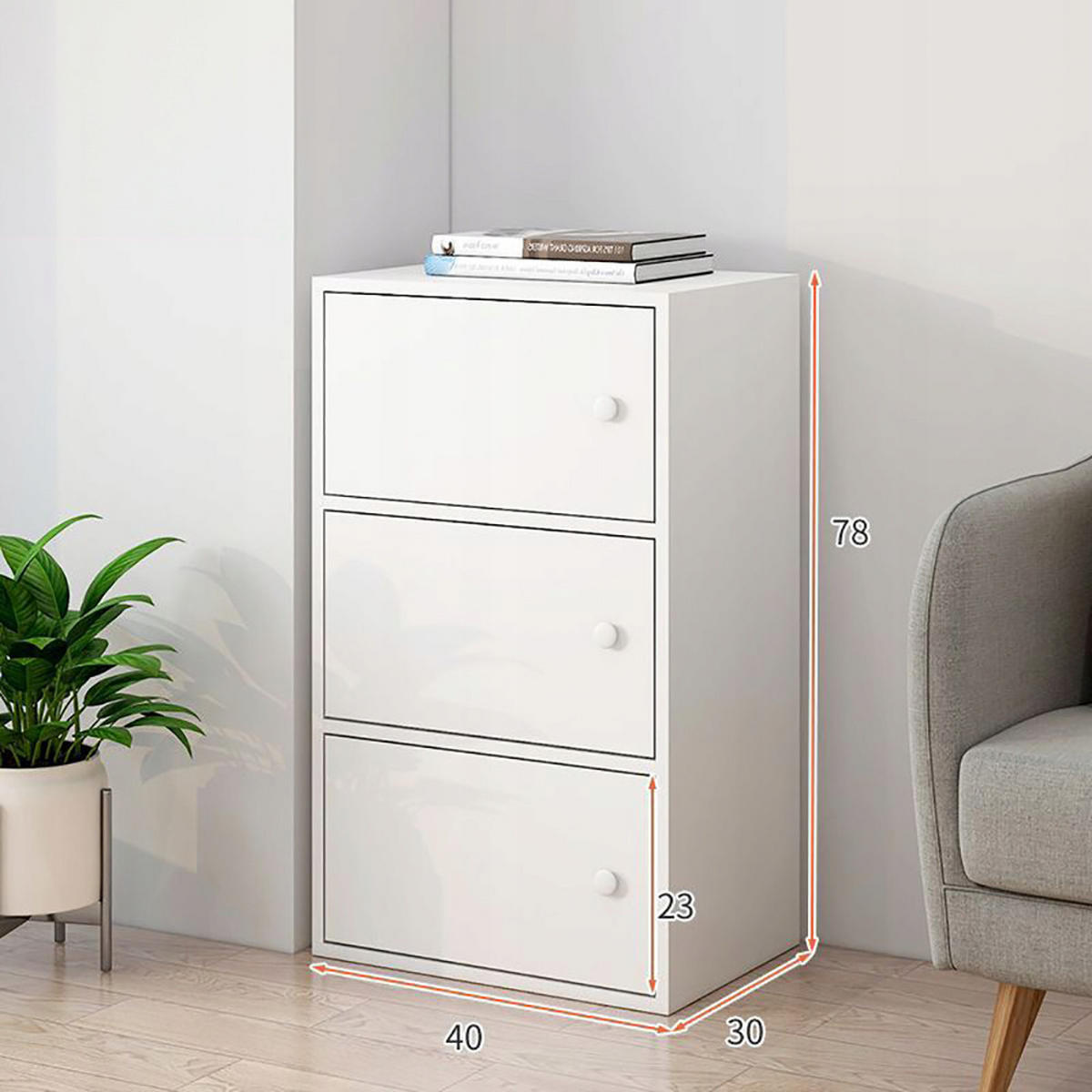 STANDREGAL , weiß, 78/30/40 cm - Weiß, Holz (40/78/30cm) - MUVU