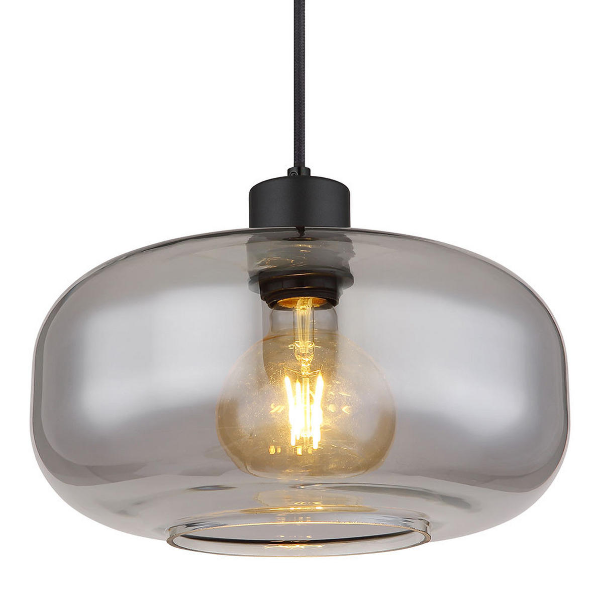 LED HÄNGELEUCHTE Metall Grau Rauchglas - Grau, Glas (28/28/120cm) - Globo Lighting