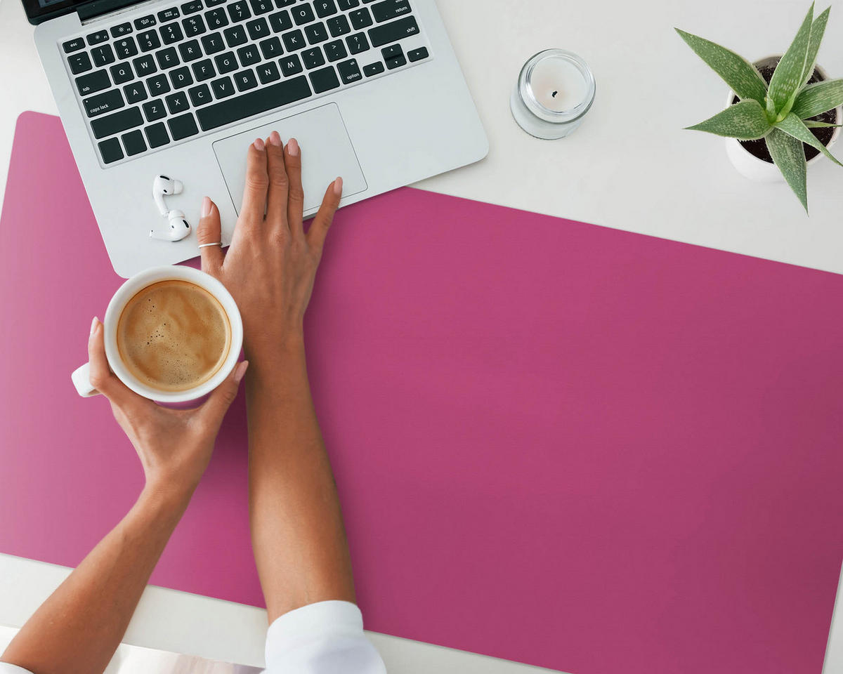 SCHREIBTISCHUNTERLAGE 100x50 cm Rosa - Magnolie, Kunststoff (100/50/1.6cm) - Wallfluent