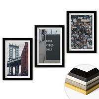 WANDBILDER 3er-Set - 20x30 cm Schwarzer Rahmen - Brückenstadt-Inschriften aus der Vogelperspektive - Schwarz, Kunststoff (20/30cm) - ArtPrintCave