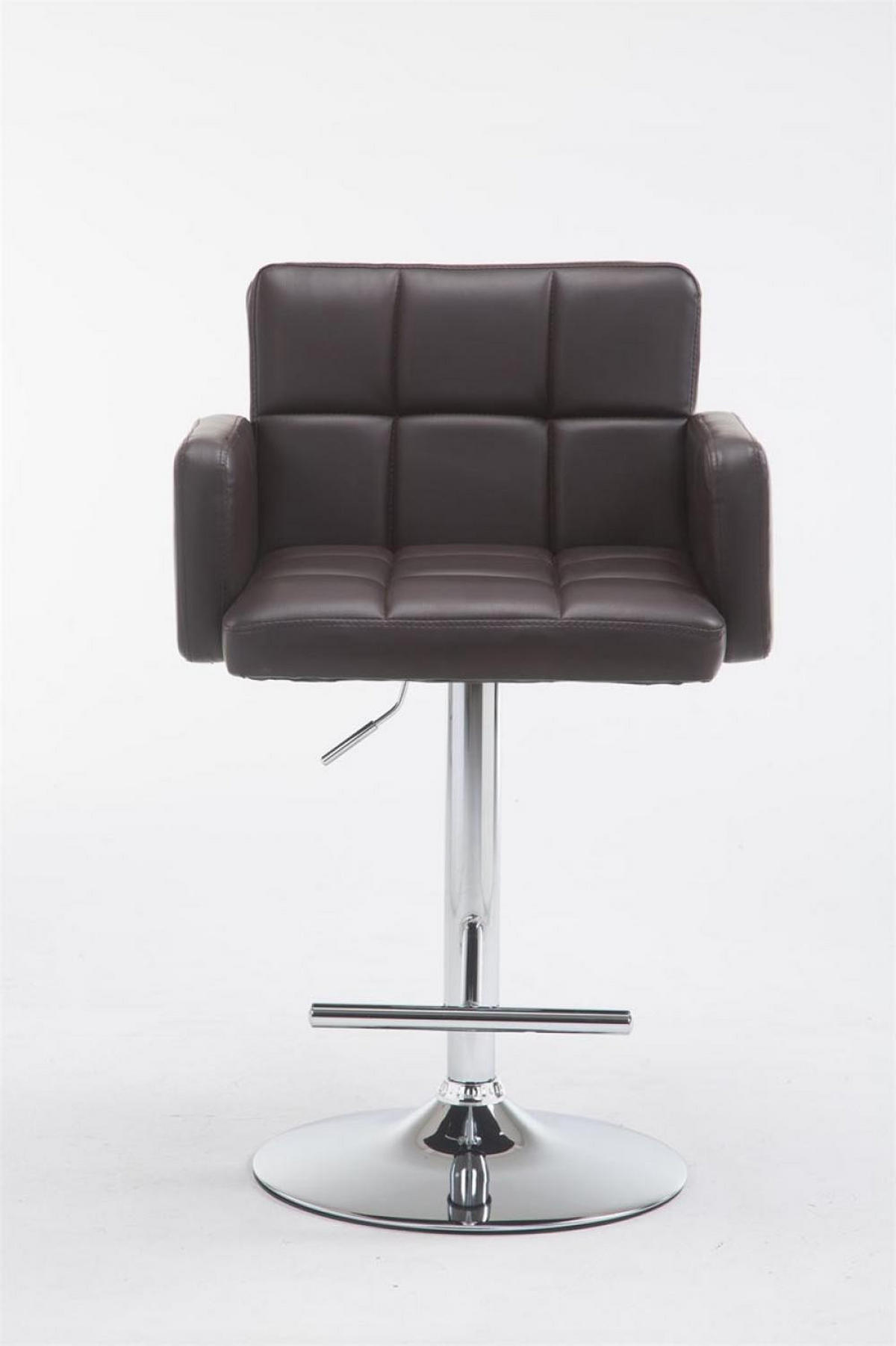 BARHOCKER Lederlook braun - Chromfarben/Braun, Textil/Metall (60/93/56cm) - CLP