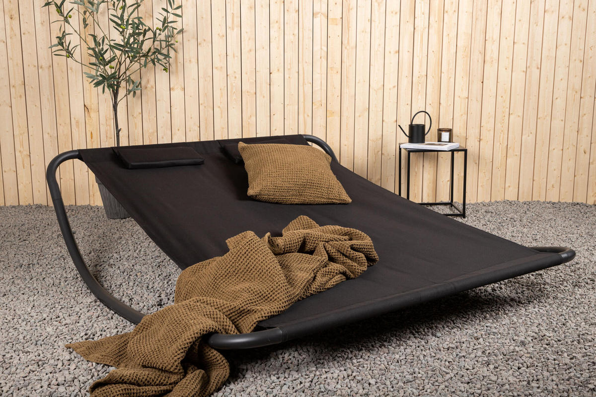 SONNENLIEGE GORDO Schwarz 180x200x48 cm - Schwarz, Textil (180/48/200cm) - FURNLUX