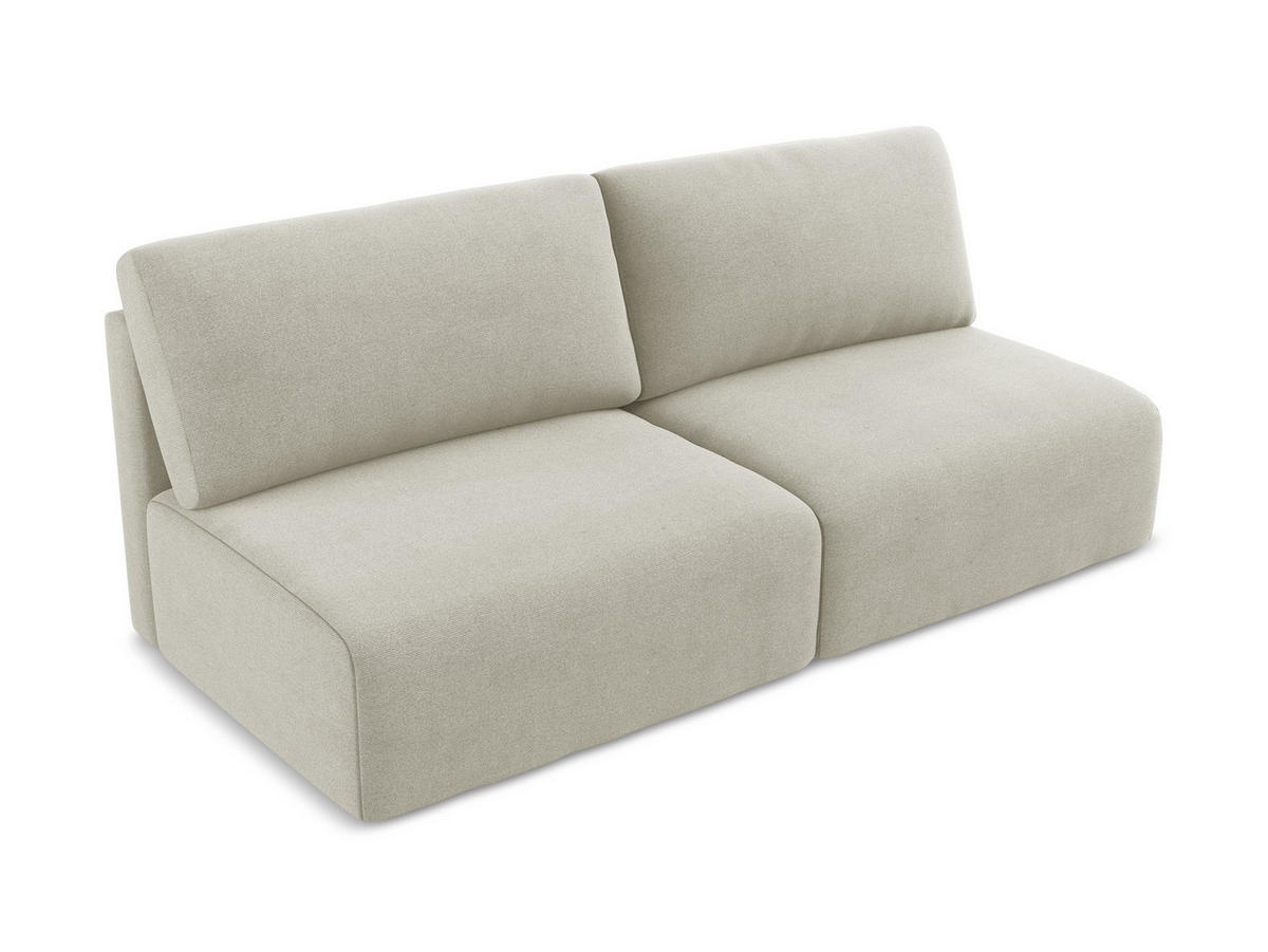 3-SITZER SOFA mit Schlaffunktion Strukturstoff Stoff Beige - Beige/Creme, Kunststoff/Textil (216/79/102cm) - Makamii