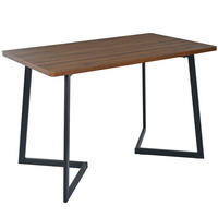 ESSTISCH 117x68 cm – rechteckig, Holzmaserung Schwarz/Walnuss, Metallgestell, moderner Küchentisch für Esszimmer & Wohnzimmer - Schwarz, Holzwerkstoff (117/68/75cm) - Ej. Life