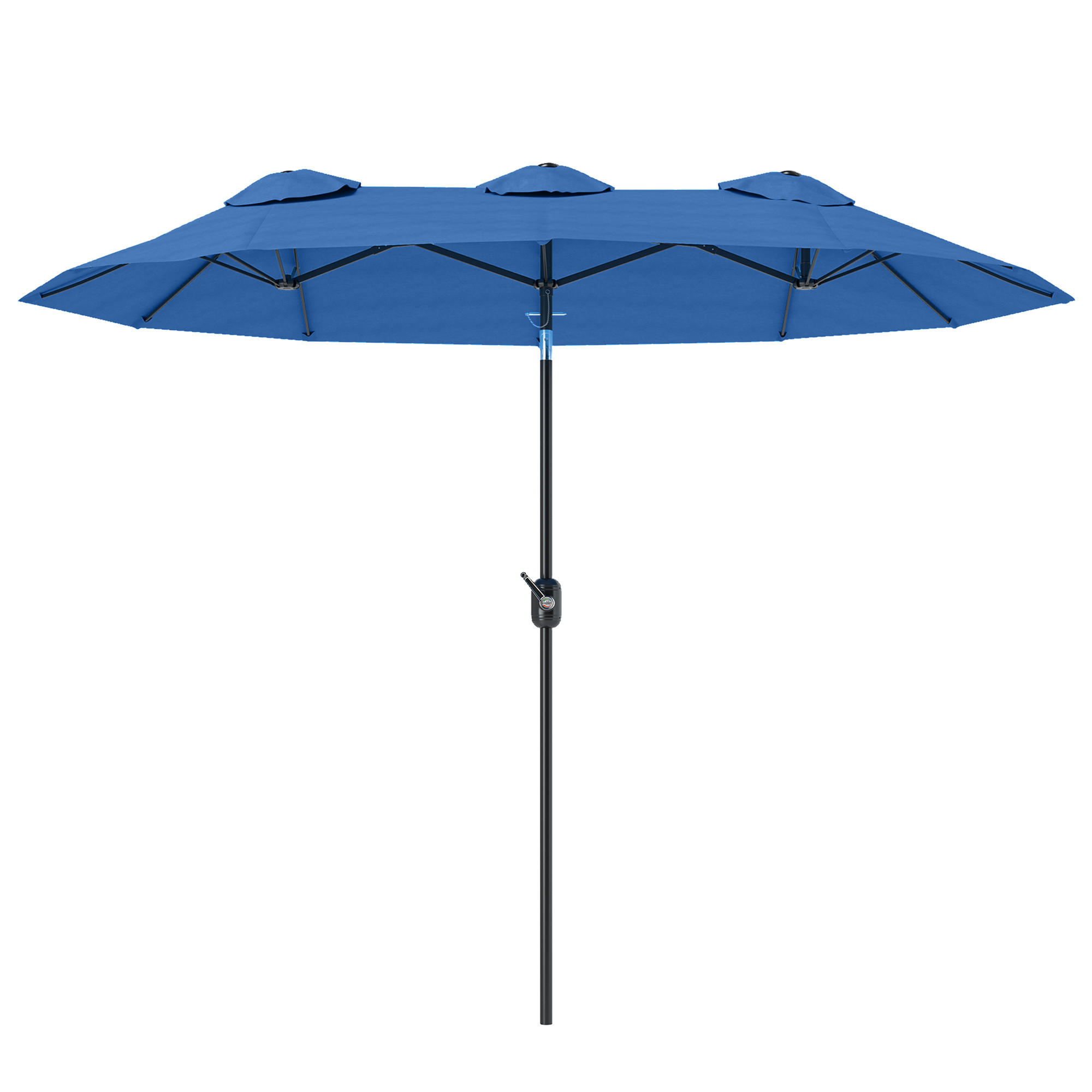 DOPPELSONNENSCHIRM aus Polyester Stahl Blau - Blau, Metall (147/285cm) - Outsunny