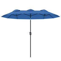 DOPPELSONNENSCHIRM aus Polyester Stahl Blau - Blau, Metall (147/285cm) - Outsunny