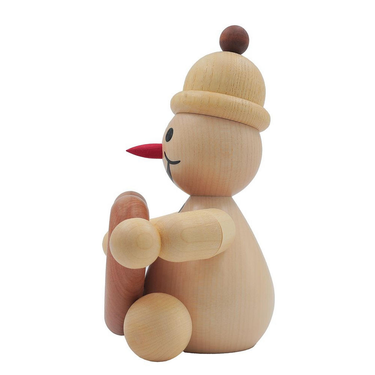 HOLZFIGUR Schneemann Junior mit Herz 14 cm - Multicolor, Holz (11/1/0.1cm)