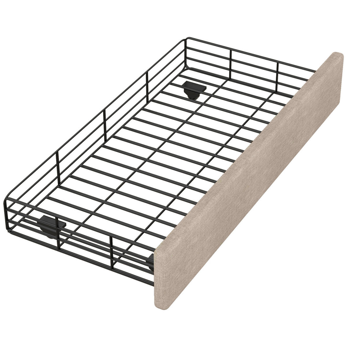 ČALÚNENÁ posteľ 90/200 cm, tmavobéžová, so zásuvkami, nity - viacfarebná, drevo (90/200cm) - SHOPENTRA