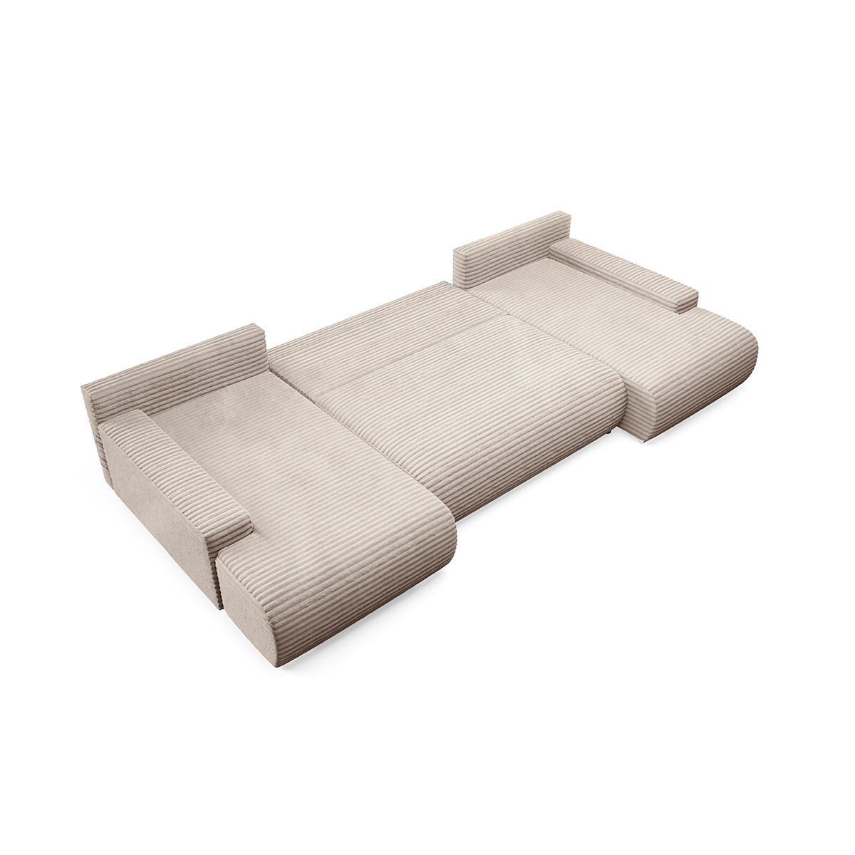 PANORAMASOFA Ivana 4 Sitzplätze Taupe - Taupe, Holz (350/85/172cm) - Petits-meubles