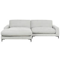 3-SITZER-ECKSOFA hellgrau linksseitig Maloy - Schwarz/Grau, Textil (272/189cm) - Beliani