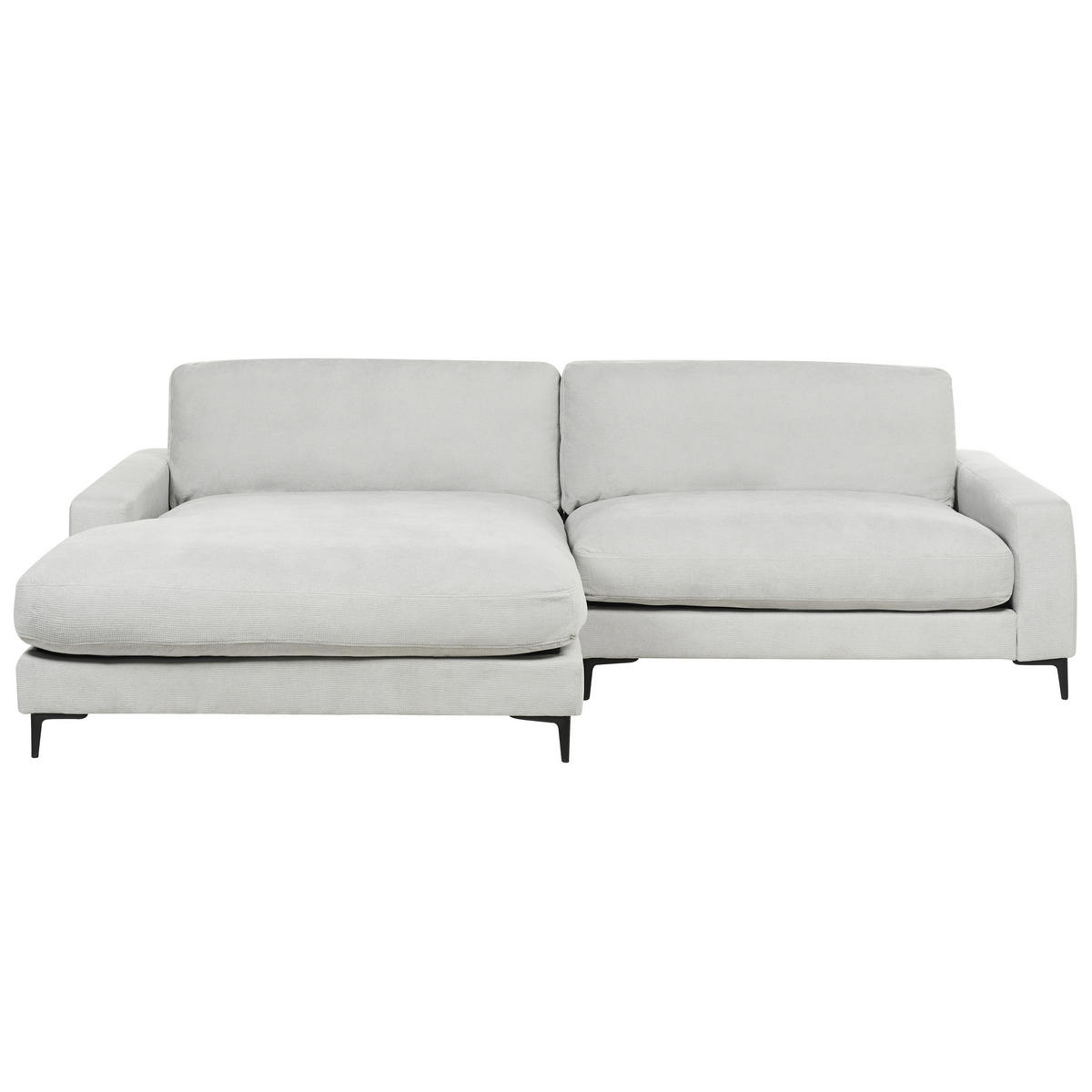 3-SITZER-ECKSOFA hellgrau linksseitig Maloy - Schwarz/Grau, Textil (272/189cm) - Beliani