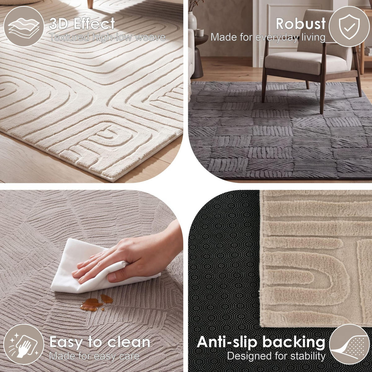 KURZFLORTEPPICH 200/280 cm Lelystad 528 - Creme, Kunststoff (200/280cm) - Paco Home