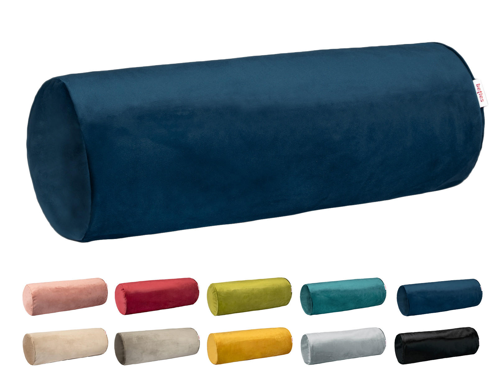 Thumbnail - beties Heimtextil Xl-Nackenrollenhülle, Blau, Dunkelblau, Textil, Uni, Zylindrisch, 25x70 cm, Oeko-Tex® Standard 100, He...