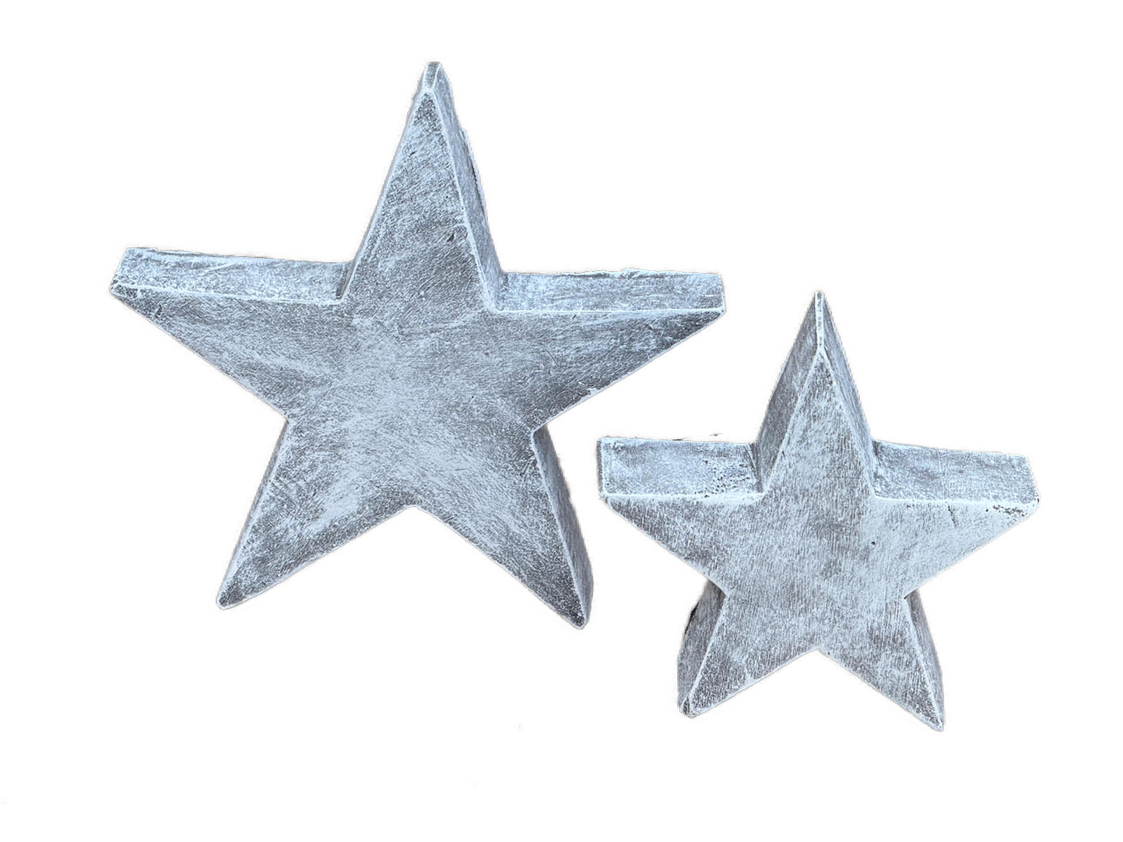 STEINSTERNE Set, 2 Stück, Grau, Wetterbeständig, Handgefertigt - Grau, Stein (20/4/20cm) - stoneandstyle