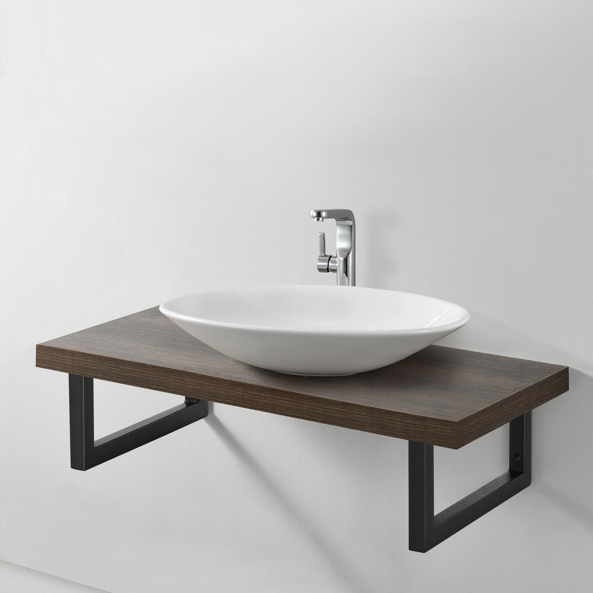 WANDKONSOLE-SET 2 TLG. Hawangen - Schwarz, Metall (40/20/3cm) - [en.casa]