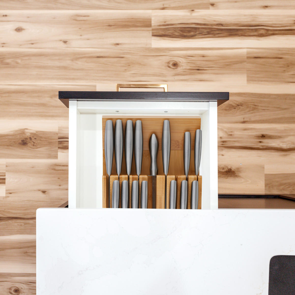 MESSERHALTER - Hellbraun, Holz (24/5.5/40cm) - Relaxdays