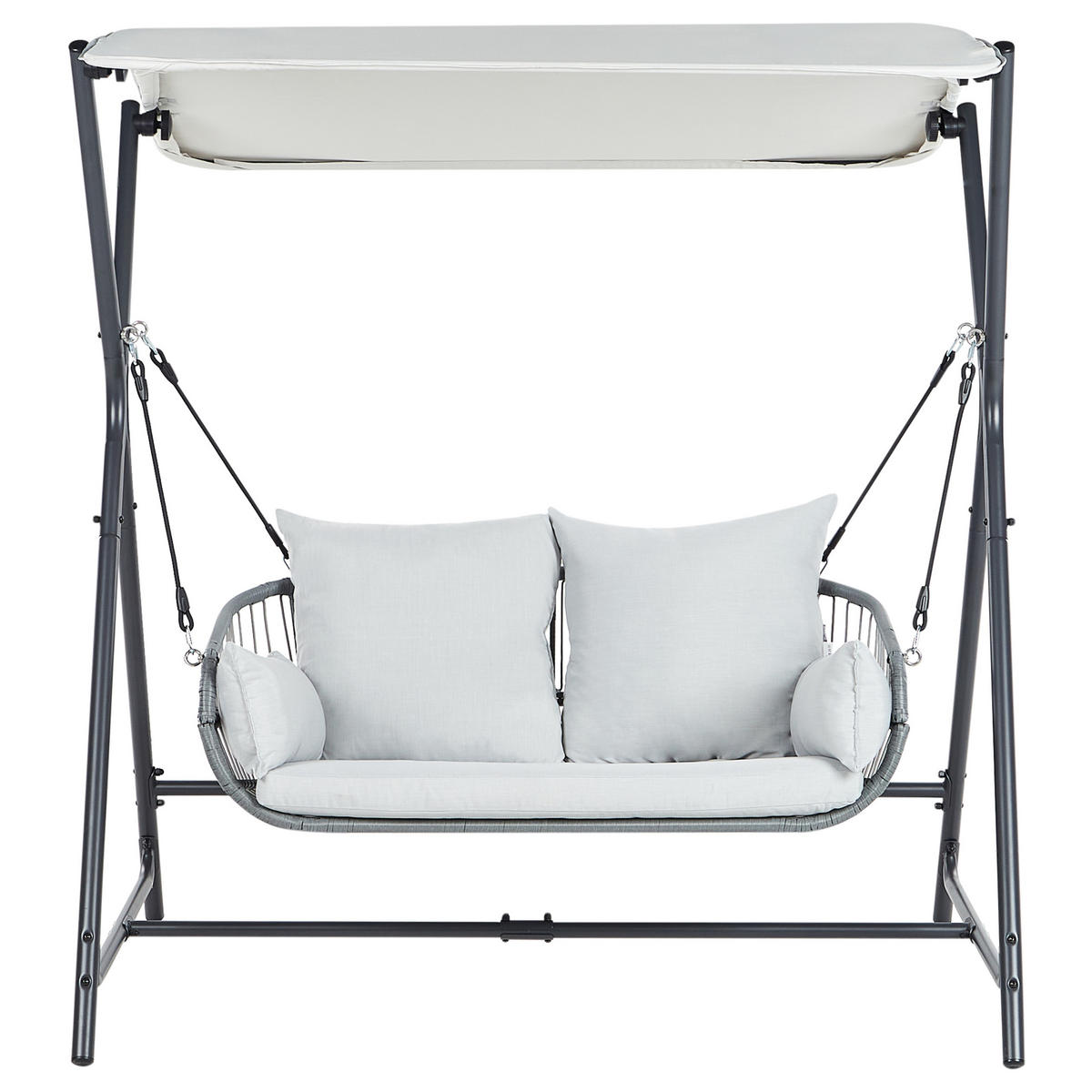 HOLLYWOODSCHAUKEL Grau Fiastra - Hellgrau, Metall (170/202/140cm) - Beliani