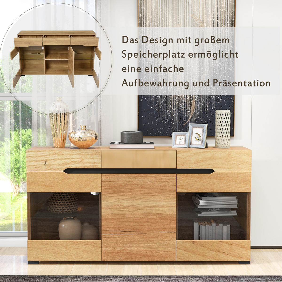 SIDEBOARD Braun 140/35/80 cm - Braun, Holzwerkstoff (35/80/140cm) - Urban Meuble