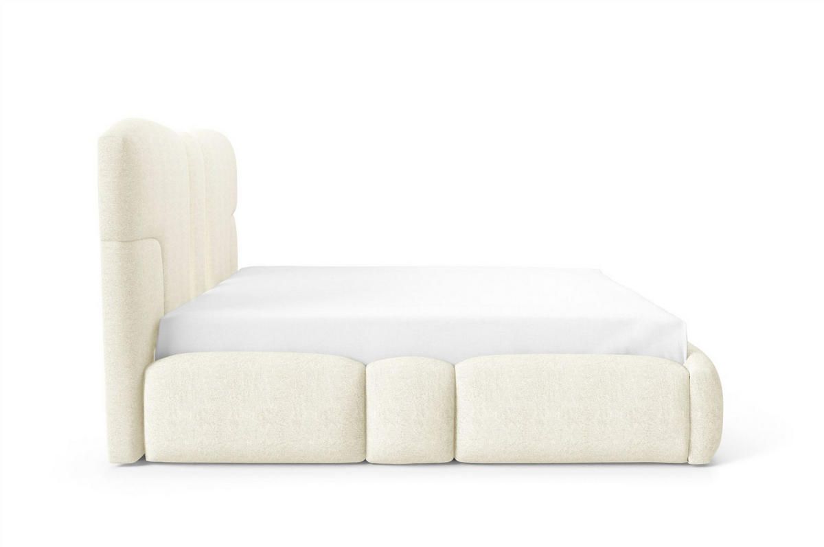 POLSTERBETT Jordan Komplettset - Creme, Holzwerkstoff/Textil (120/200cm) - Fun Möbel