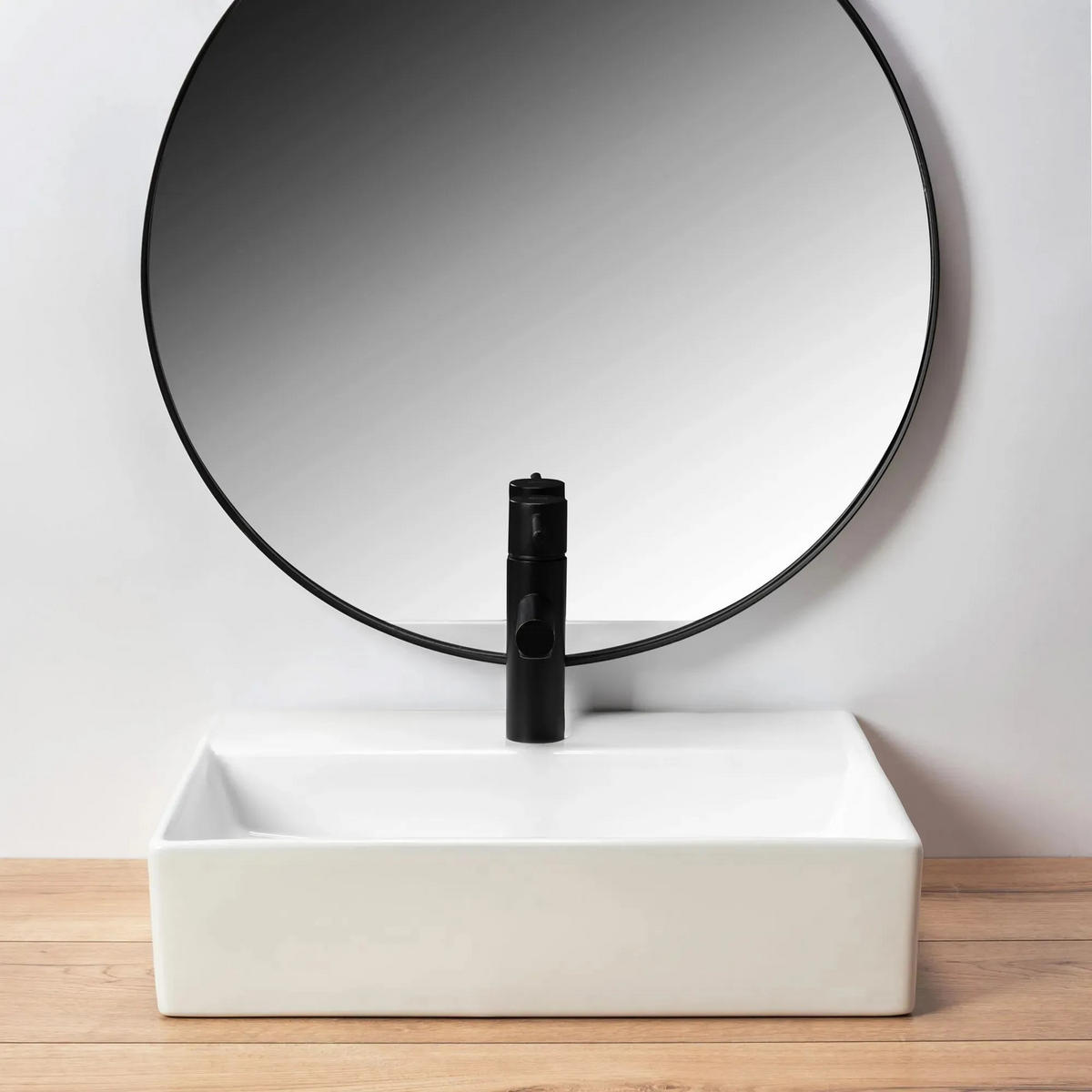 AUFSATZ/WAND-BECKEN Rea Valeria N - Weiß, Keramik (35.5/12.5/50.5cm) - REA