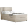 BOXBETT Everest 120 x 200 cm Einzelbett mit hochwertiger Bonell-Matratze und Topper - Beige, Holz (120/200cm) - Panda Möbel